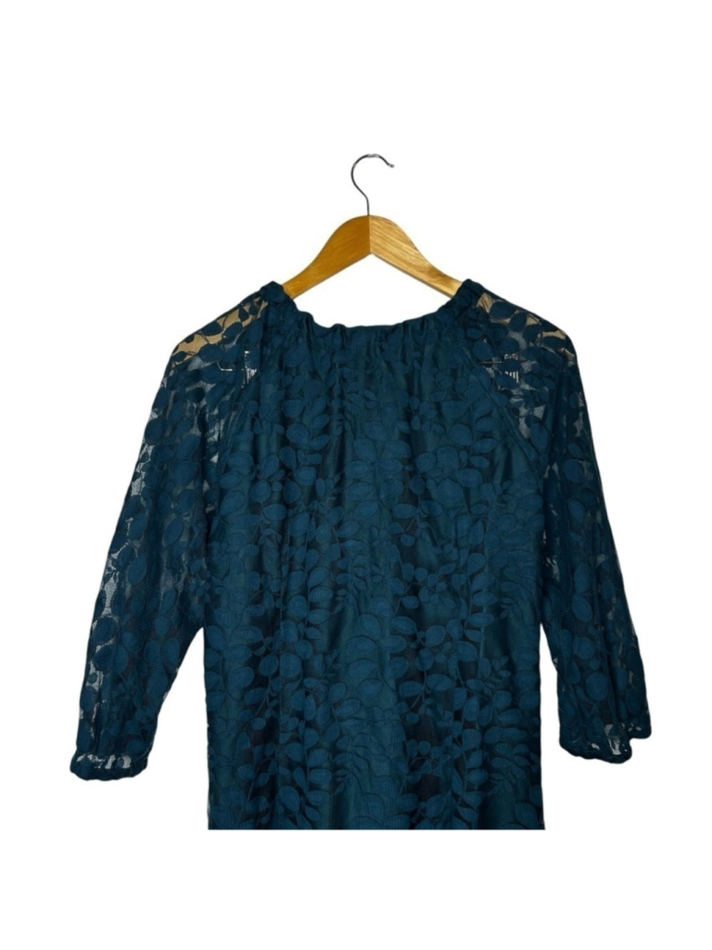 Garnet Hill Bohème Easy Lace Dress 3/4 Bishop Sleeve Boho Lace Women’s Size 16 - Picture 11 of 12